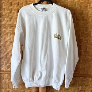 Vintage White Graphic Hawaii Sweatshirt Large
